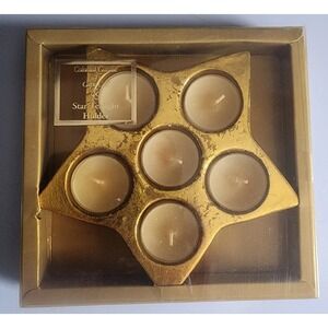 Colonial Candle Of Cape Cod Star Tealight Candle Holder Gold